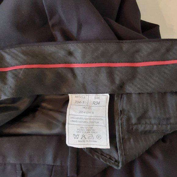 Sterling & Sewn Black Dress Slacks Men's R34 Slim Fit - Picture 3 of 5